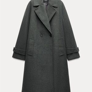 Zara oversized coat charcoal grey
